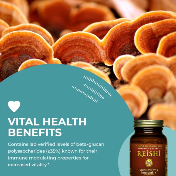 Información nutricional cápsulas Reishi HealthForce SuperFoods