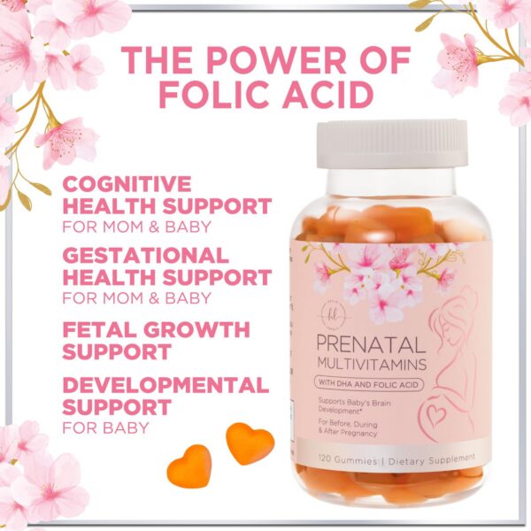 Iconos de DHA, folato y vitaminas en empaque