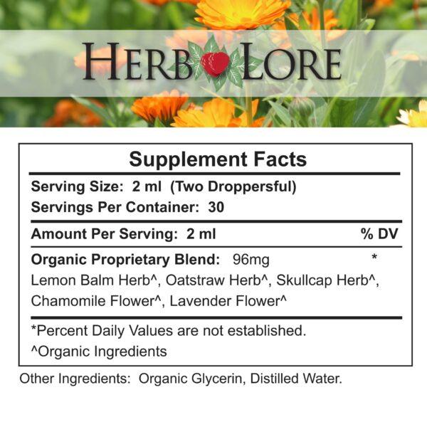 Version 1.0.0 Herb Lore Relax extracto líquido orgánico para relajación familiar