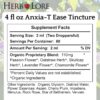 Etiqueta lateral tinctura Herb Lore Anxia-T Ease para bienestar emocional