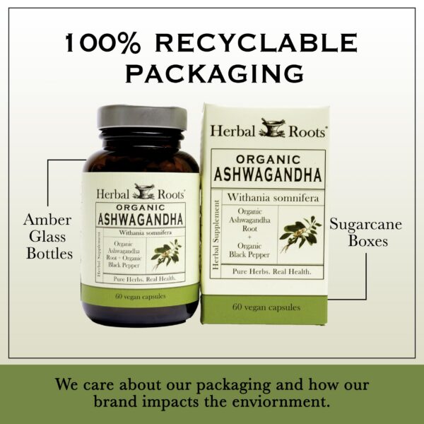 Herbal Roots Ashwagandha suplemento para bienestar y energía