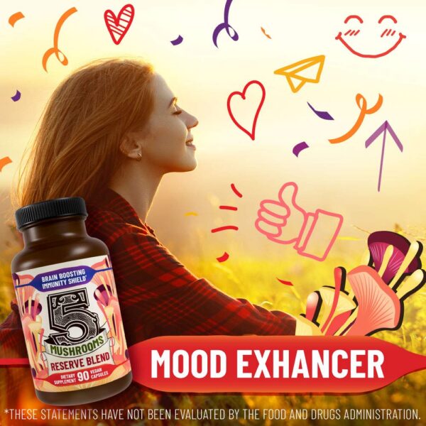 Hippie Farms mezcla hongos cápsulas encima mesa