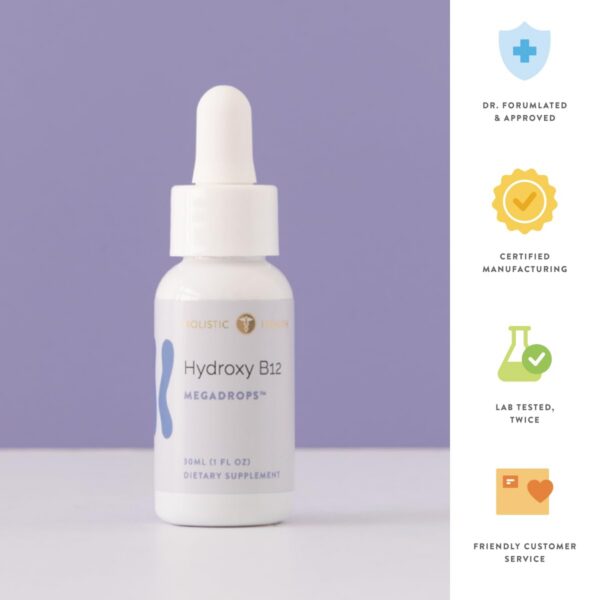 Vista superior de la etiqueta Hydroxy B12