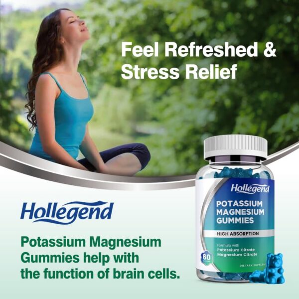 Etiqueta nutricional HOLLEGEND gomitas potasio magnesio