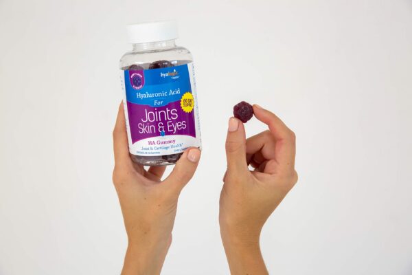 Interior de empaque Hyalogic HA Gummies