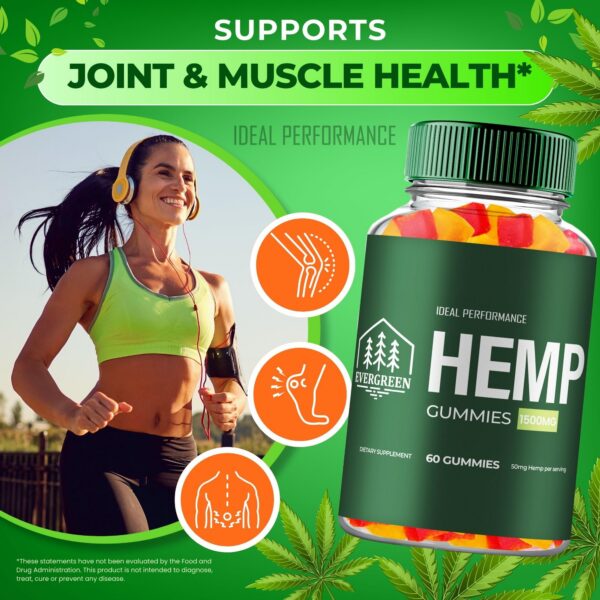 IDEAL PERFORMANCE Evergreen Hemp Gummies detalles de etiqueta
