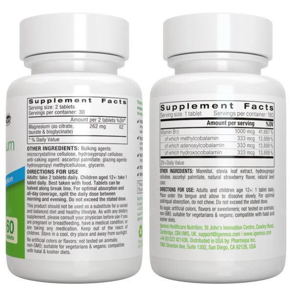 Frasco Igennus con etiqueta