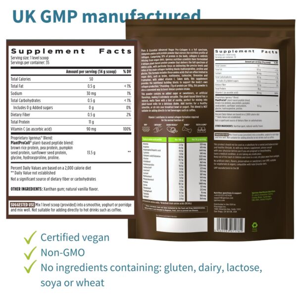 Etiqueta GMP Reino Unido y vegano