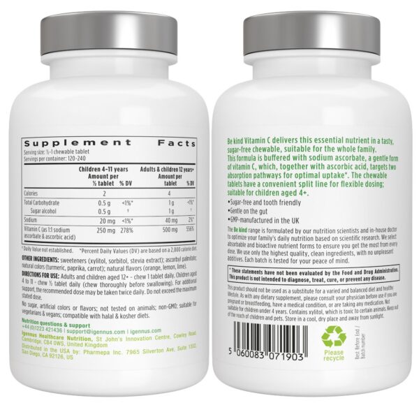 Version 1.0.0 Igennus suplemento vitamina c masticable vegano no OGM