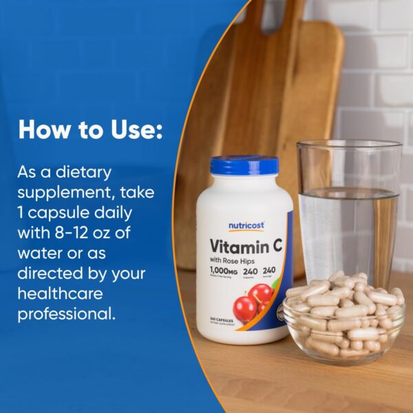 Imagen botella Nutricost vitamina c escaramujo