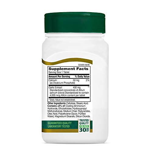 Imagen lateral de tabletas de ajo sin olor 21st Century