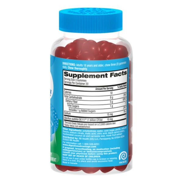 Imagen paquete gomitas Digestive Advantage fibra prebiótica