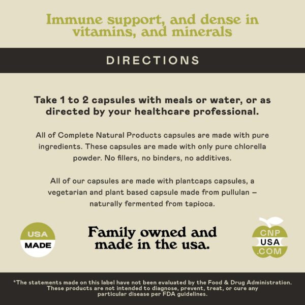 Imagen promocional de chlorella en cápsulas Complete Natural Products