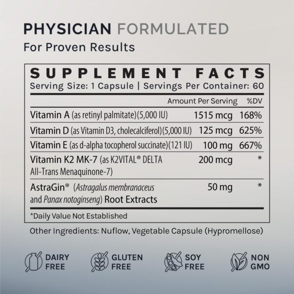 Etiqueta de ingredientes InfiniWell Defend