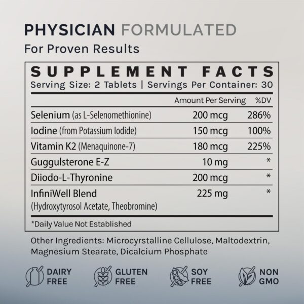 Medio de tabletas InfiniWell Thyroid Support+