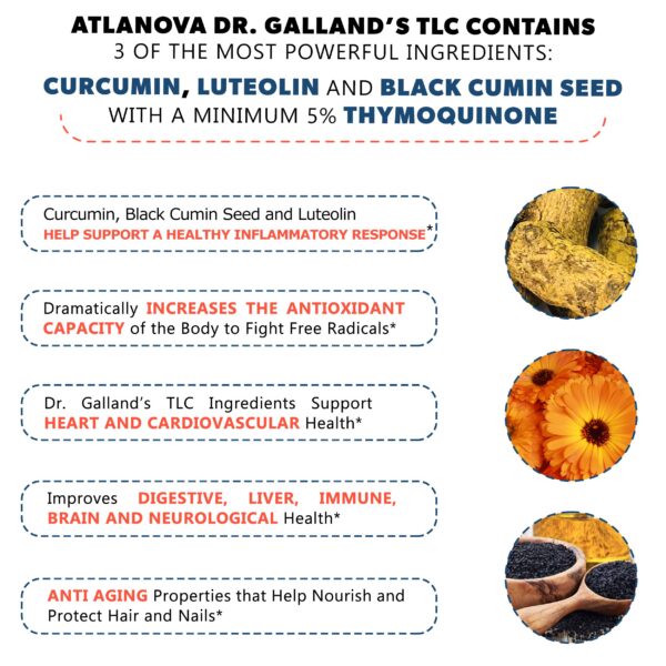 Información nutricional del suplemento liposomal Atlanova 60 cápsulas