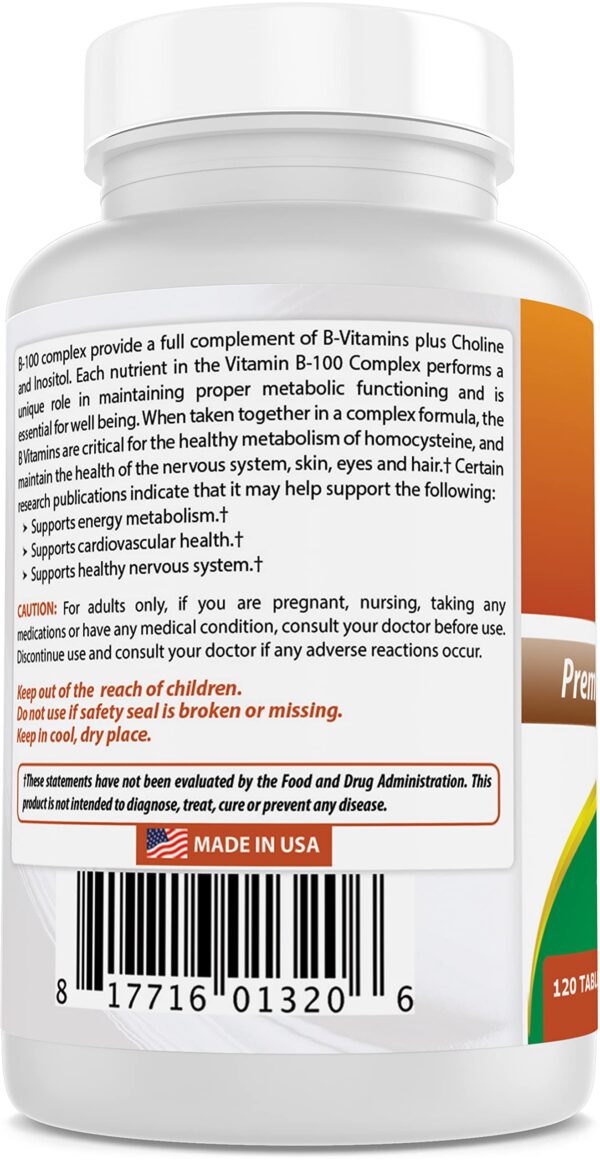 Información nutricional Best Naturals complejo B
