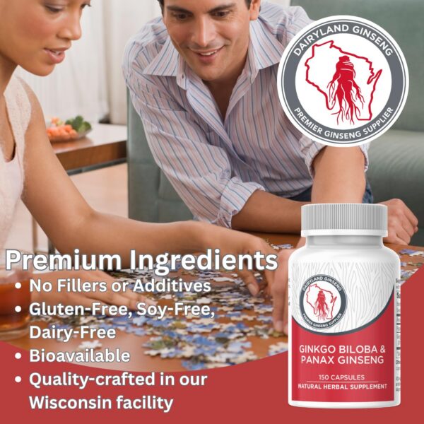 Información nutricional cápsulas Panax Ginseng Dairyland