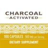 Información nutricional de suplemento carbón activado Nature's Way