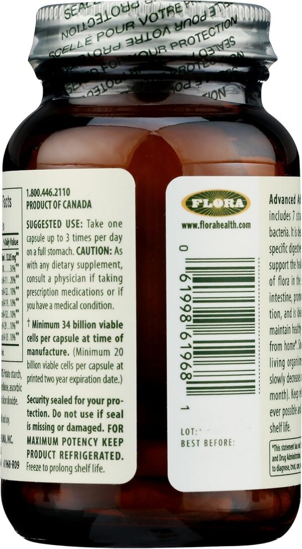 Información nutricional Flora probiótico adultos mayores 30 cápsulas
