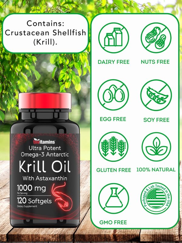 Información nutricional de krill oil en etiqueta