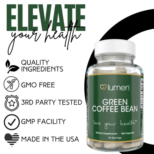 Información nutricional Lumen Naturals café verde para mujeres