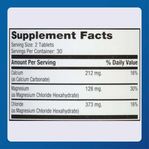 Información nutricional suplemento MagDelay magnesio