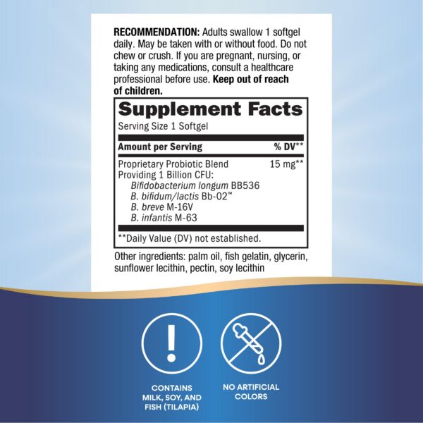 Información nutricional y beneficios en etiqueta Nature's Way 50+