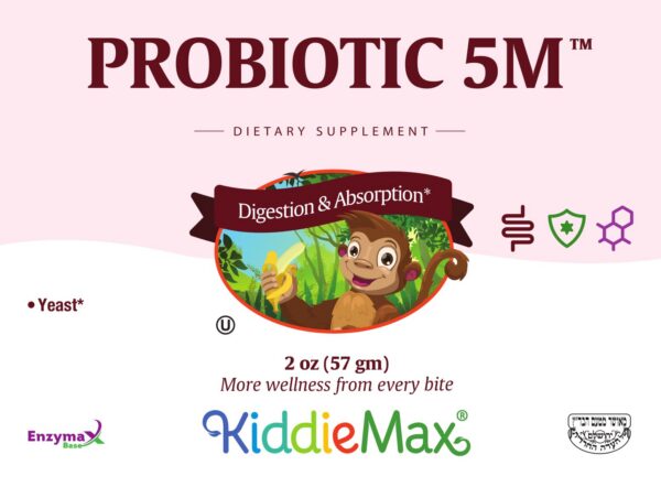 Información nutricional de probiótico Maxi Health KiddieMax