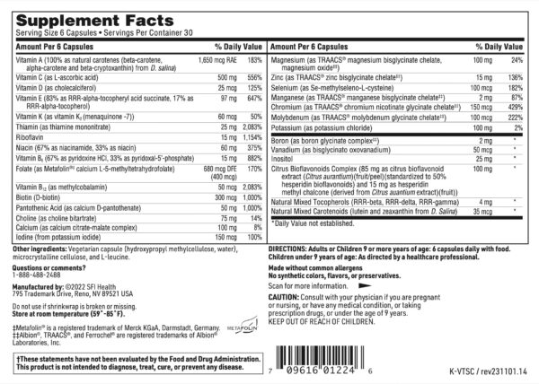 Información nutricional VitaSpectrum Klaire Labs para niños