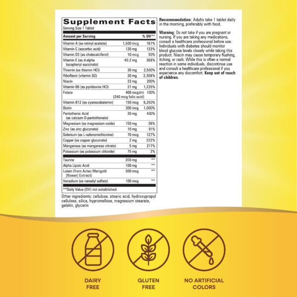 Información suplementaria Alpha Betic multivitaminico Nature's Way
