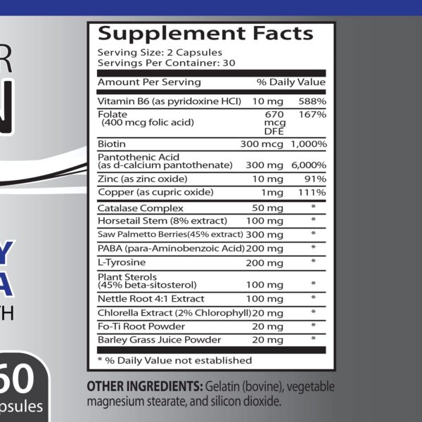 Salud capilar con suplemento de biotina y nutrientes esenciales