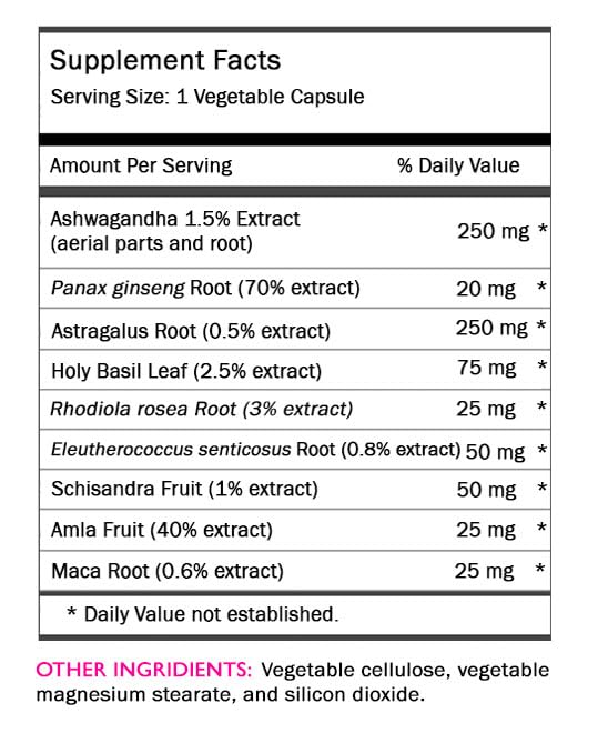 Suplementos de hierbas adaptogénicas con fórmula tradicional