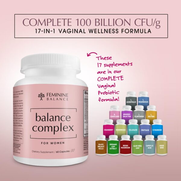 Ingredientes Balance Complex 17 en 1 probióticos femeninos