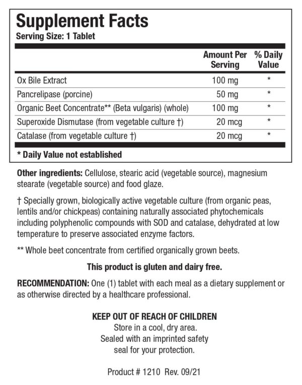 Version 1.0.0 Ingredientes activos de Beta-Plus para salud digestiva y hepática