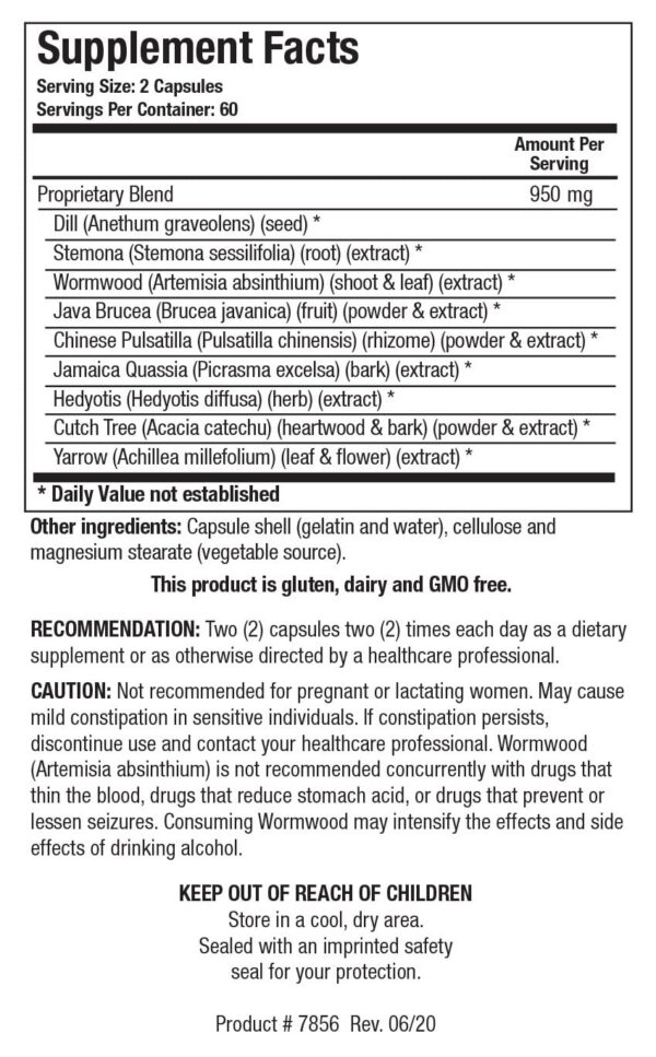 Ingredientes Dysbiocide Biotics Research suplemento intestinal