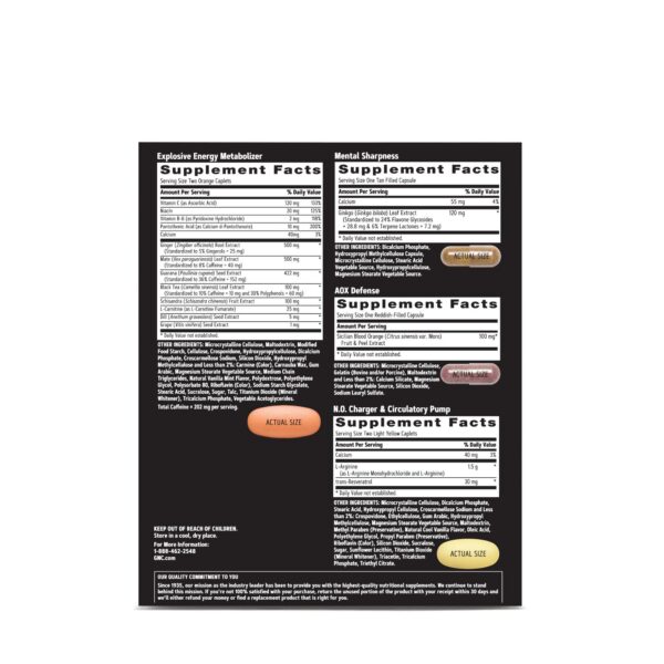 Ingredientes GNC AMP Men multivitamínico entrenamiento