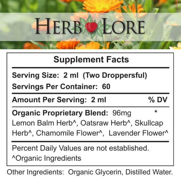 Ingredientes de Herb Lore Tintura Relajante