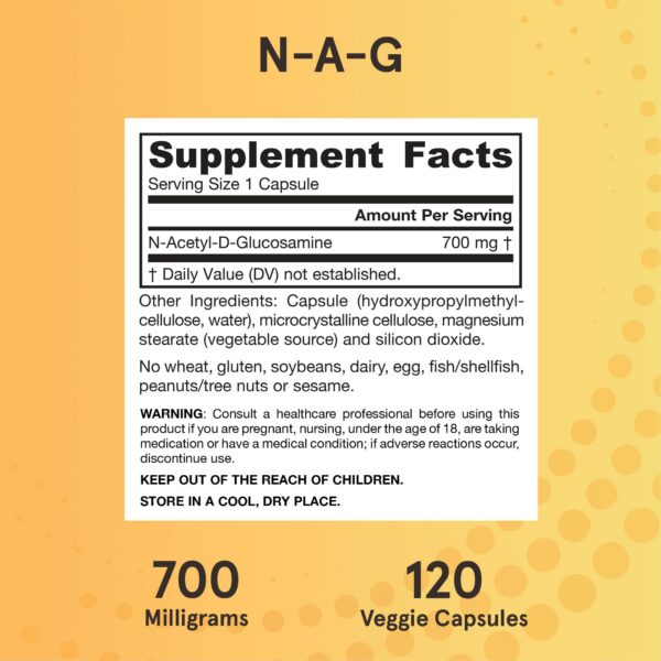 Version 1.0.0 Etiqueta con ingredientes Jarrow Formulas N-A-G 700 mg