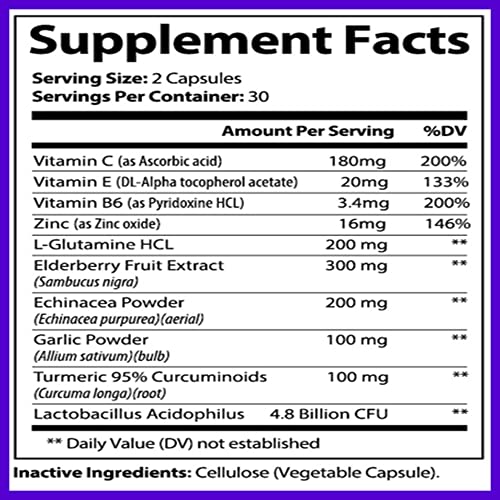 Ingredientes naturales en cápsulas de saúco negro