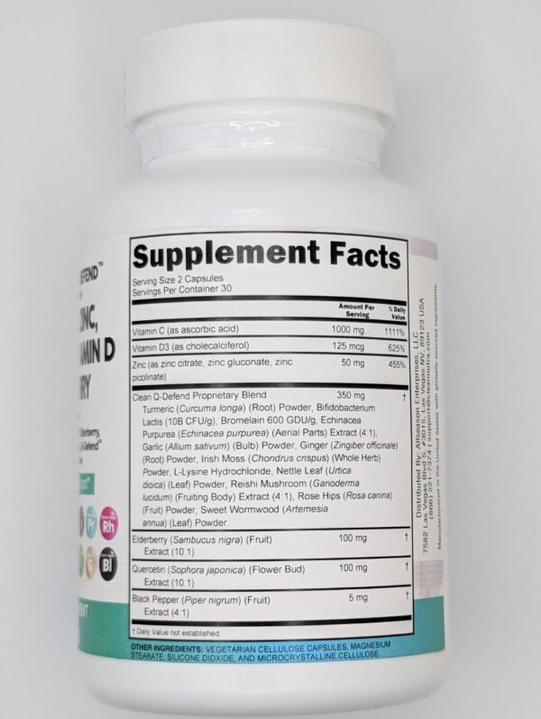 Ingredientes naturales y etiqueta suplemento inmunológico Clean Nutraceuticals