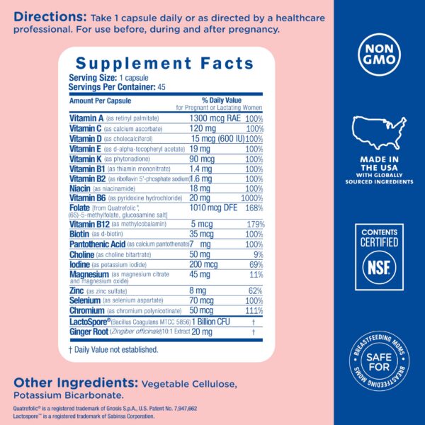 Version 1.0.0 Ingredientes naturales multivitamínico prenatal Mommy's Bliss