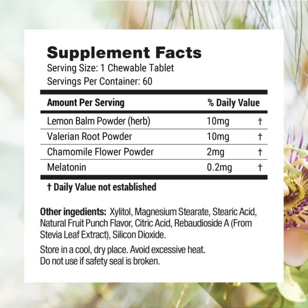 Suplemento LUNA Kids con manzanilla, valeriana, melatonina para dormir mejor