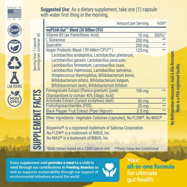 Ingredientes naturales en PeakBiotic para mejorar intestino