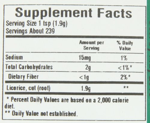 Version 1.0.0 Ingredientes naturales en raíz de regaliz Frontier kosher
