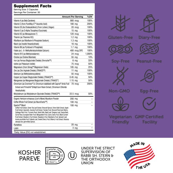 Version 1.0.0 Ingredientes naturales suplemento multivitaminico cerebro