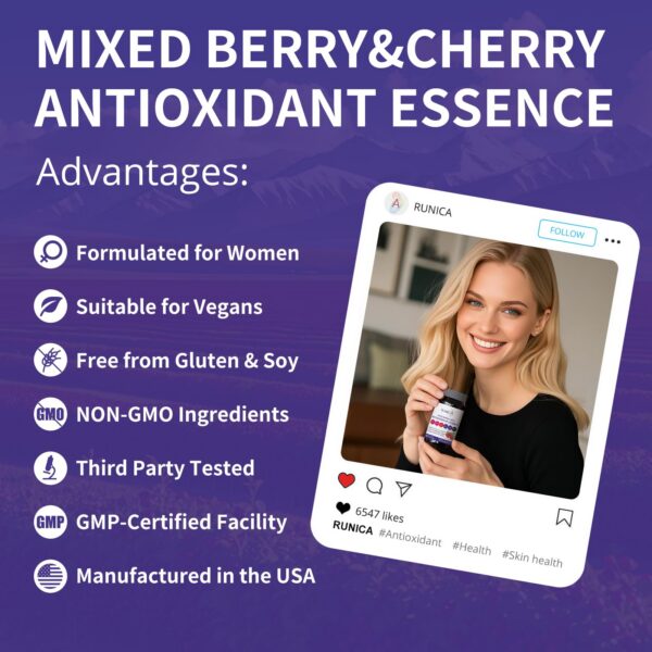 Ingredientes naturales en suplemento RUNICA para mujeres