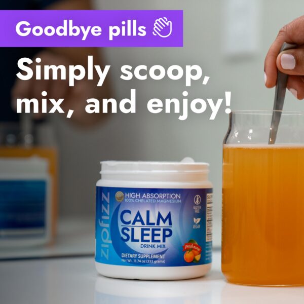 Ingredientes naturales polvo suplementario Zipfizz para dormir