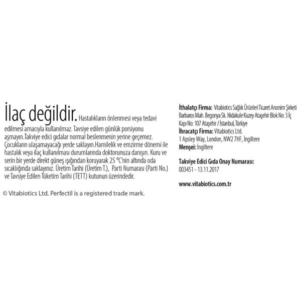 Version 1.0.0 Ingredientes de Perfectil Vitabiotics para belleza