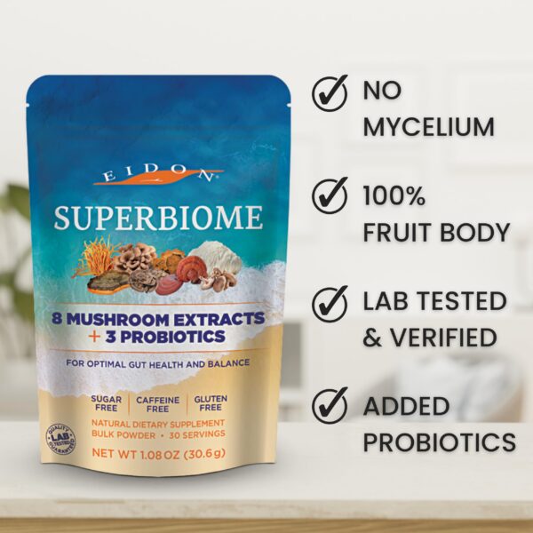 Ingredientes concentrados en polvo probióticos hongos Eidon SuperBiome